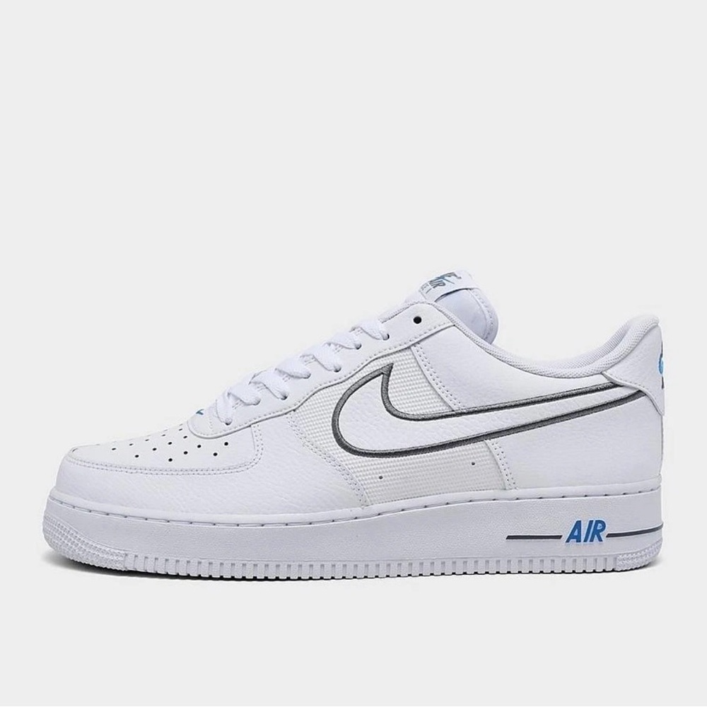 NIB Men Nike Air Force 1 Low Cool Grey Photo Blue IB7677-100